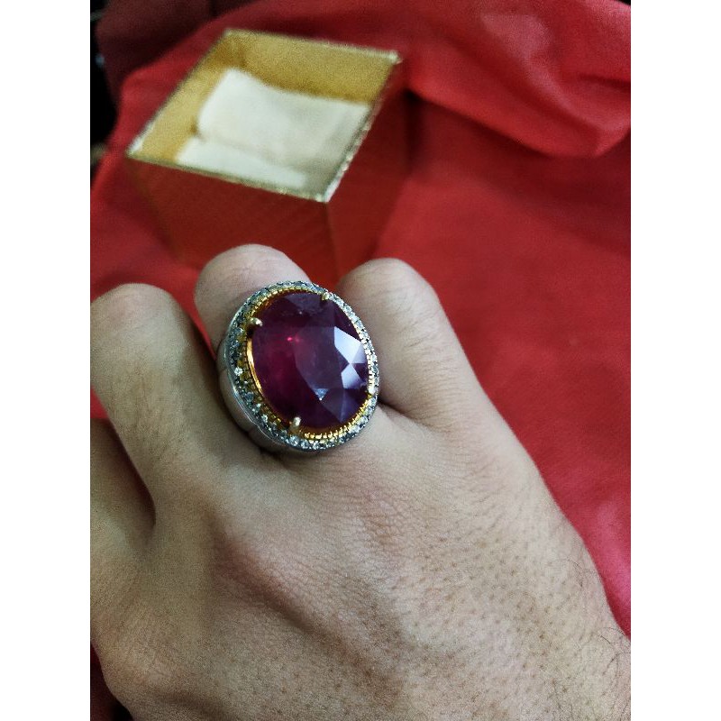 Cincin Eropa Pria Emas Ruby Mira Afrika Super Besar Kode 031