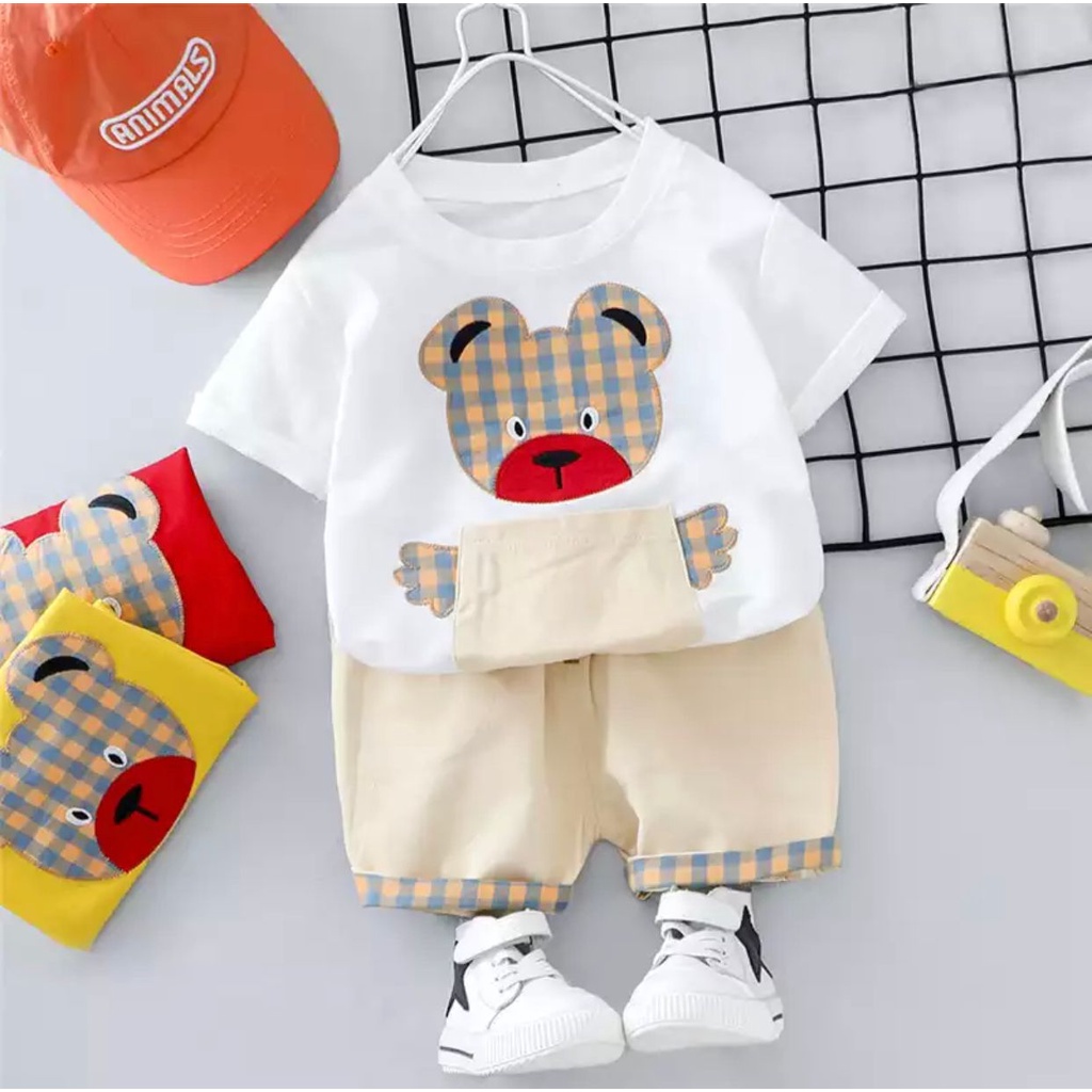 PROMO-SETELAN ANAK BAJU ANAK PAKAIAN ANAK 1-5 TAHUN SETELAN ANAK LAKI LAKI BAJU ANAK LAKI LAKI KAOS ANAK LAKI LAKI SETELAN BEAR KIDS PAKAIAN BAYI ANAK LAKI LAKI TERBARU TERLARIS PAKAIAN BAJU ANAK TERBARU