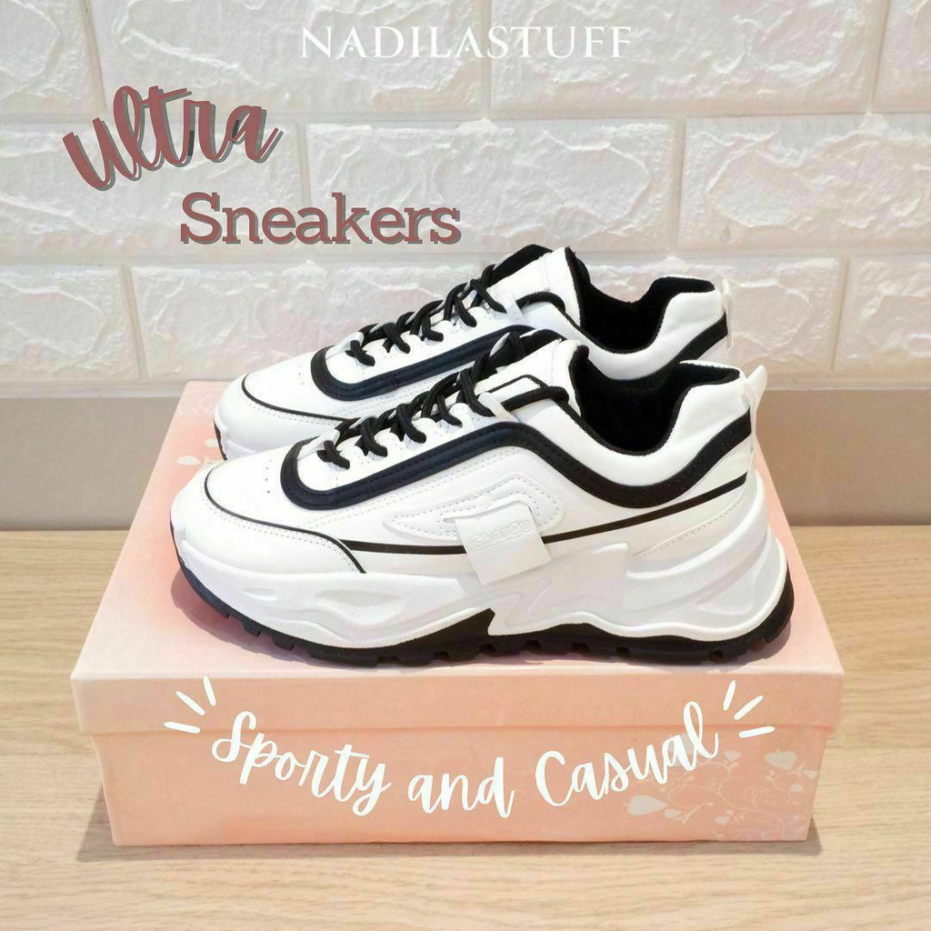 Nadilastuff Ultra Sneakers Sepatu Hak Tinggi Wanita Premium Ringan