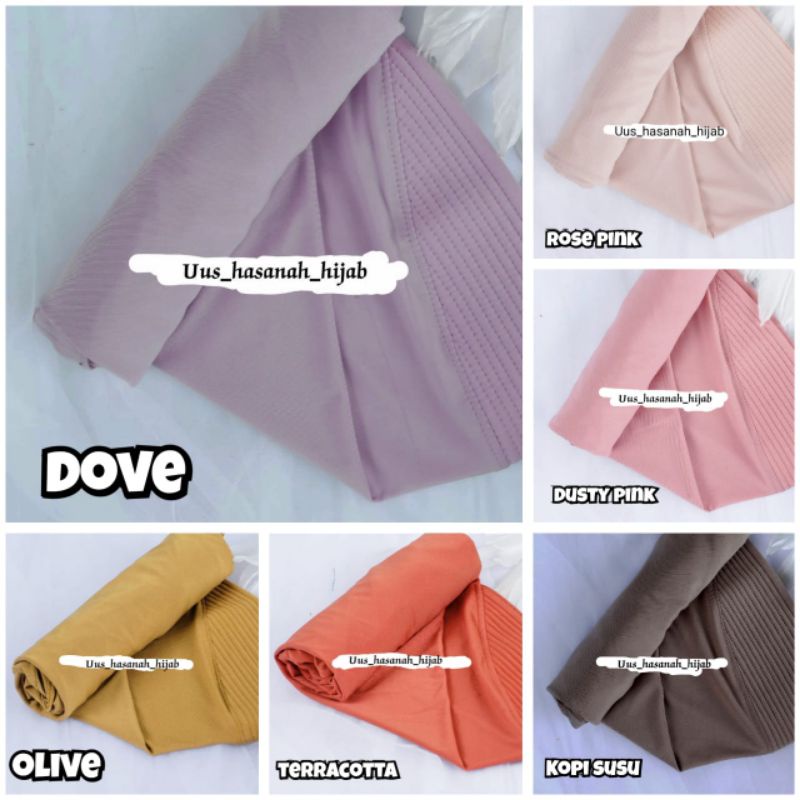 (Ori LULU) HUREEM CRINKLE •jilbab instan jersey stell•bergo pet plisket