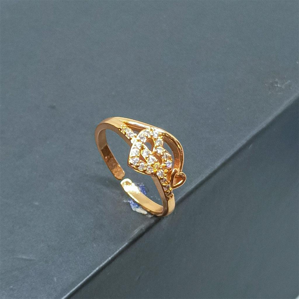 Cincin Titanium Tahan Pudar yang Dicuci Fashion Wanita Cincin Terbuka Berlian Berlapis Emas 24k Gold Xuping