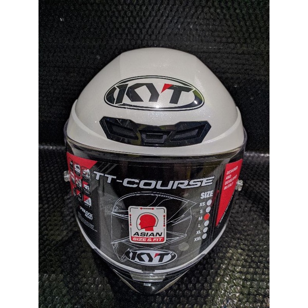HELM KYT TT COURSE WHITE PUTIH POLOS ORIGINAL