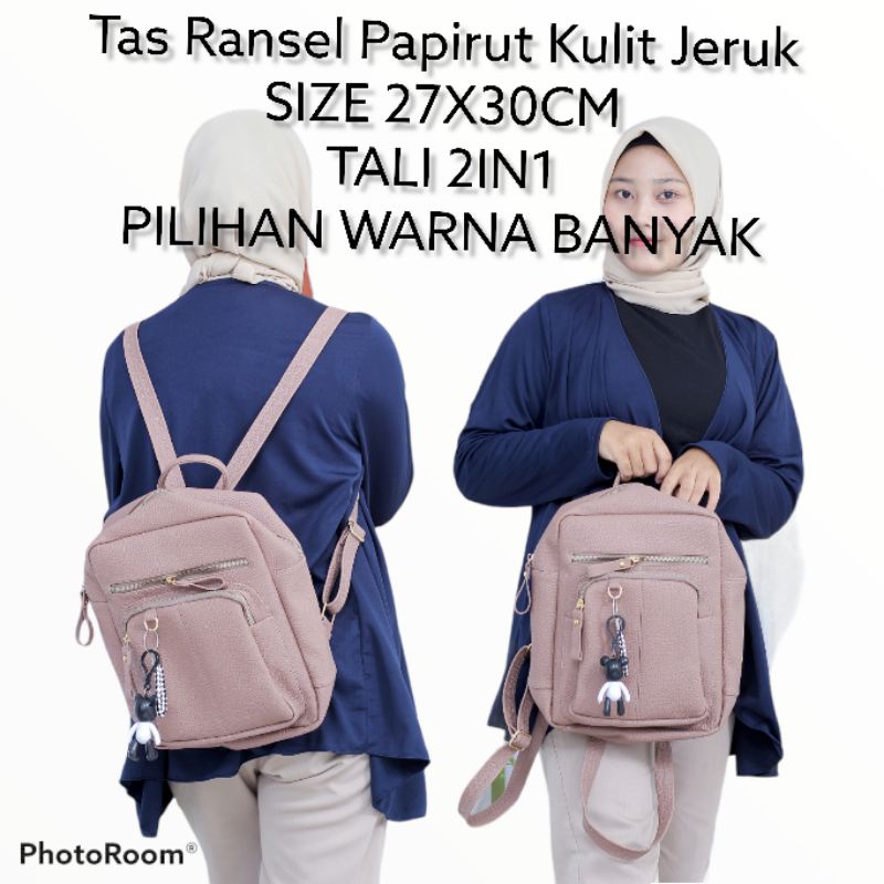 Tas Ransel Papirut kulit jeruk tebal /Tas ransel /Tas ransel papirut