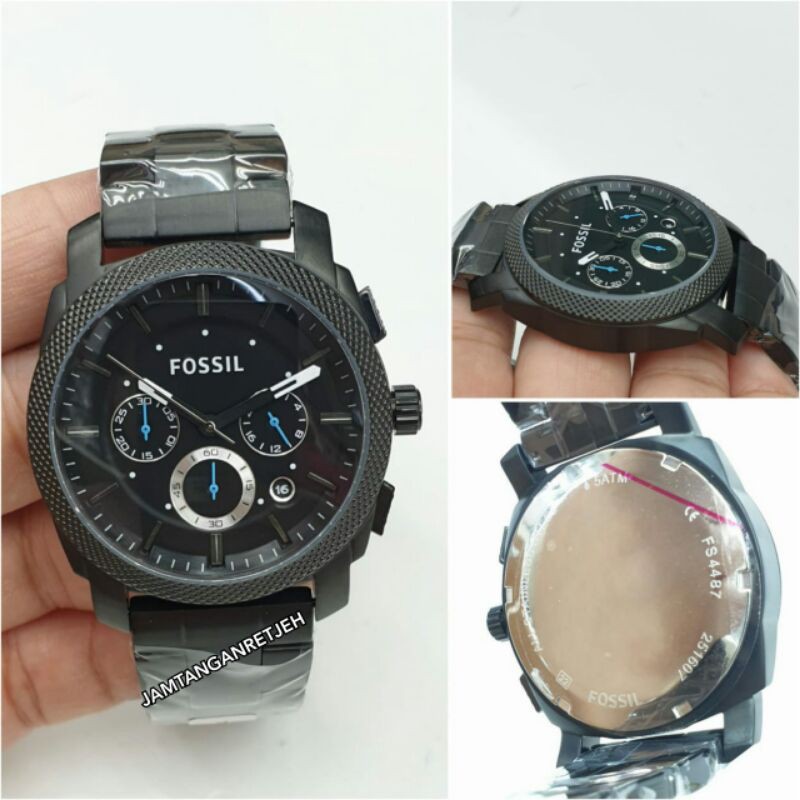 JAM TANGAN PRIA FOSSIL BATRE CRONO FULL BLACK DIAL KUALITAS ORIGIANAL