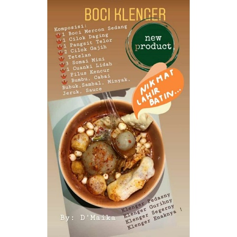 

PROMO TERMURAH!! BOCI KLENGER | BASO ACI | TERMURAH | TERLARIS