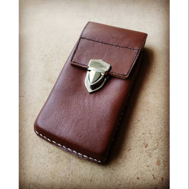 Tempat hp pinggang kulit asli, cover hp pinggang kulit asli, tempat hp pinggang untuk kopel