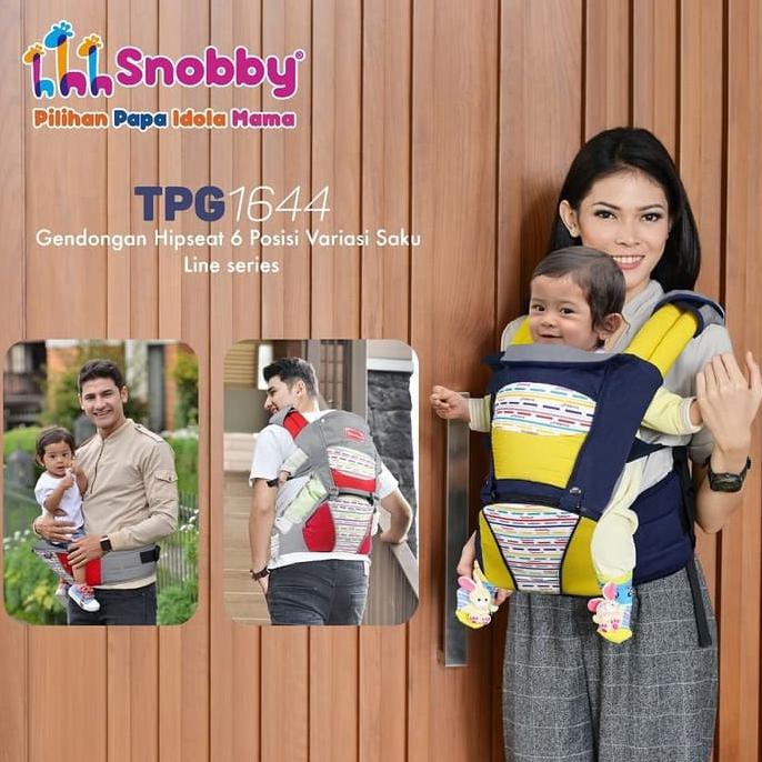 Gendongan Bayi Hipseat Depan Ransel Snobby Tpg 1644 Series Line - Merah
