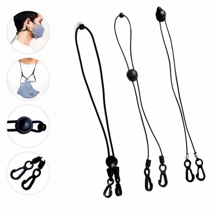 Termurah Tali Gantungan/Strap Masker Hitam Polos