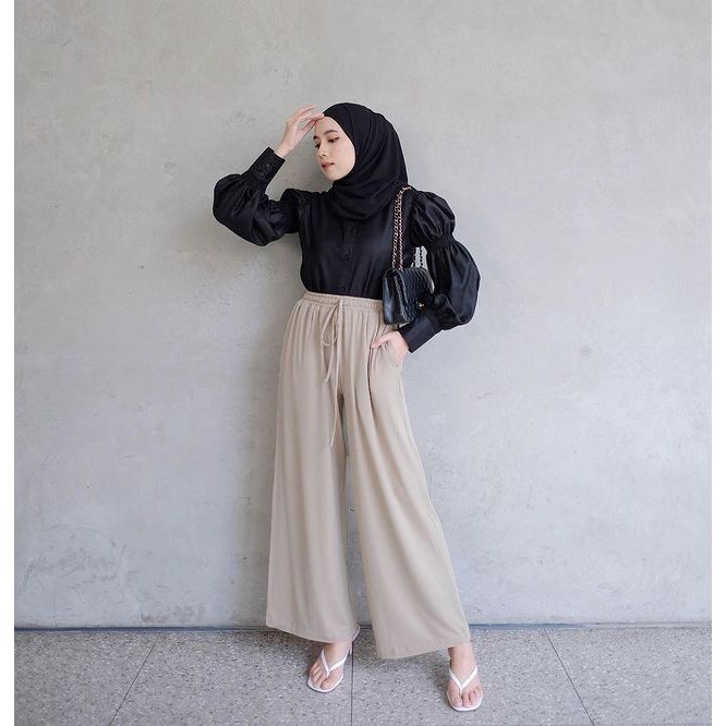 CELANA KULOT WANITA - NANA DINDA KULOT JERSEY HYGET MURAH - BAWAHAN WANITA CELANA <-Cream