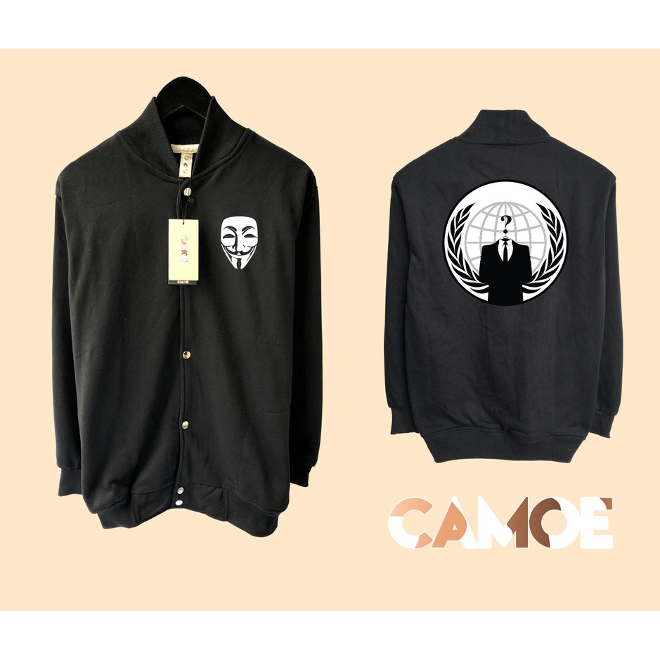 Jaket Baseball Varsity Anonymous Hacker Logo