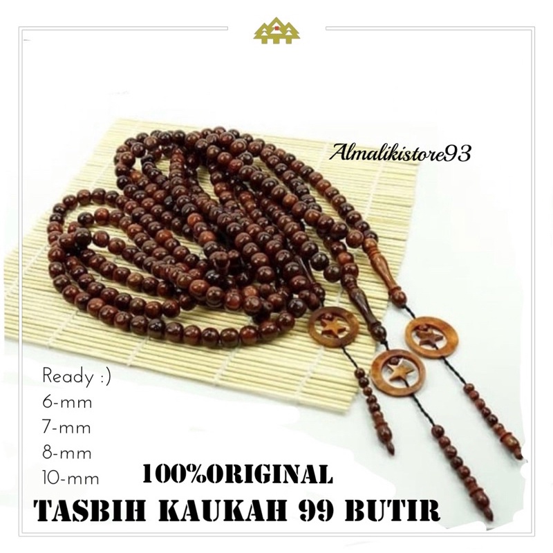 Tasbih Kayu Kaoka/Kaukah isi 99 Butir Asli Kaukah Original