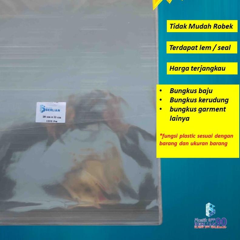 

✥ Plastik OPP 28 x 33 CM 20 MIC 100LBR Lem Atau Seal isi 100 Lembar / Plastik bening kemasan baju kaos garment murah berkualitas ➺