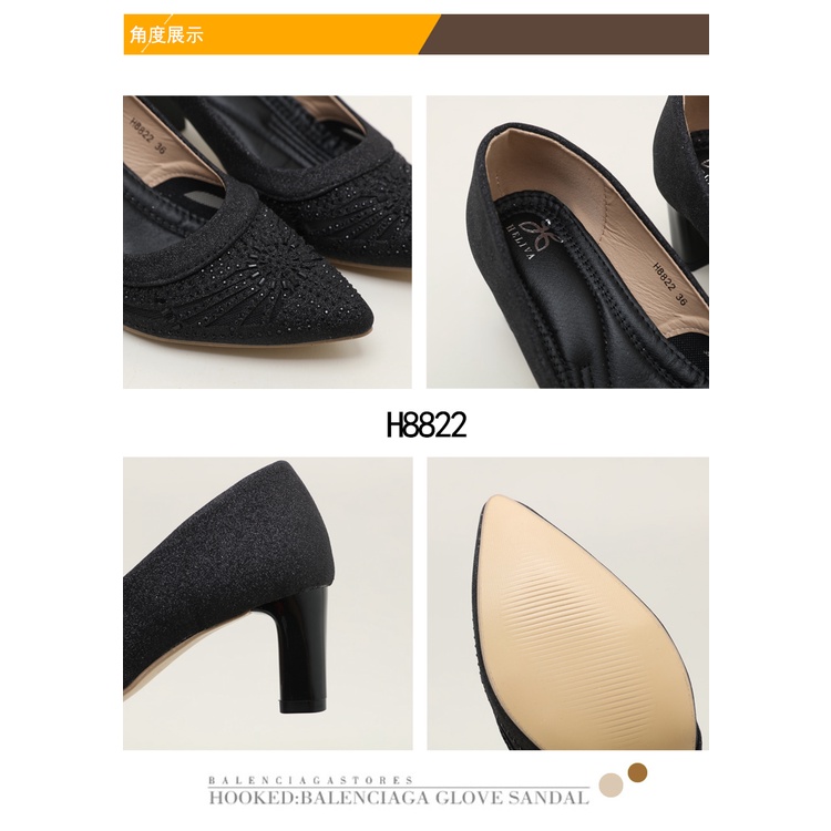 HELIVA ARSY High Heels 6cm Sepatu Bunga Bahan Kulit Glitter H8822 Original Brand Heels Pesta Manik