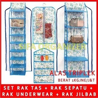  Full Resleting Rak  Gantung  4  in 1  dapat Rak  Sepatu 