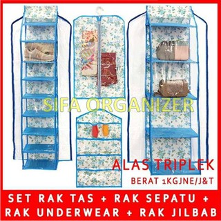  Full Resleting Rak  Gantung  4  in 1  dapat Rak  Sepatu 