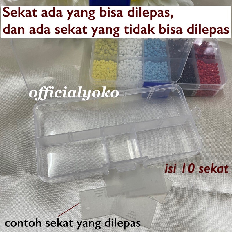 Kotak Aksesoris / Storage Box isi 10 sekat (ukuran ada di gambar)