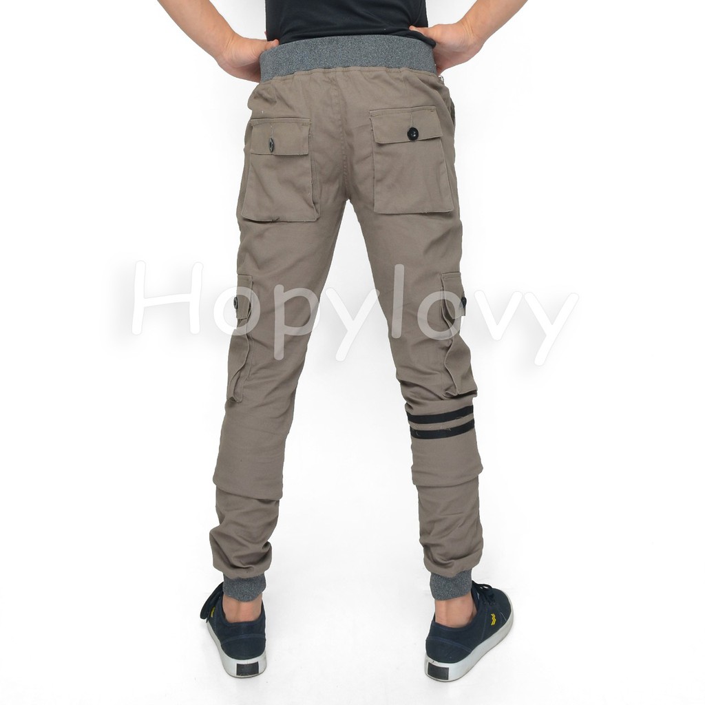 HOPYLOVY - Celana Panjang Pria / Celana Jogger List Pants Pria Reynan