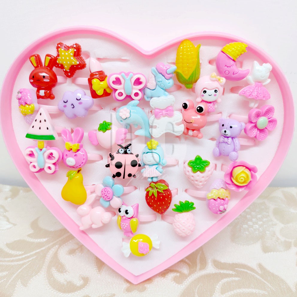 MURAH!!! CINCIN KARAKTER ANAK MERMAID BUAH BINATANG BONEKA BUNGA PUTRI DUYUNG