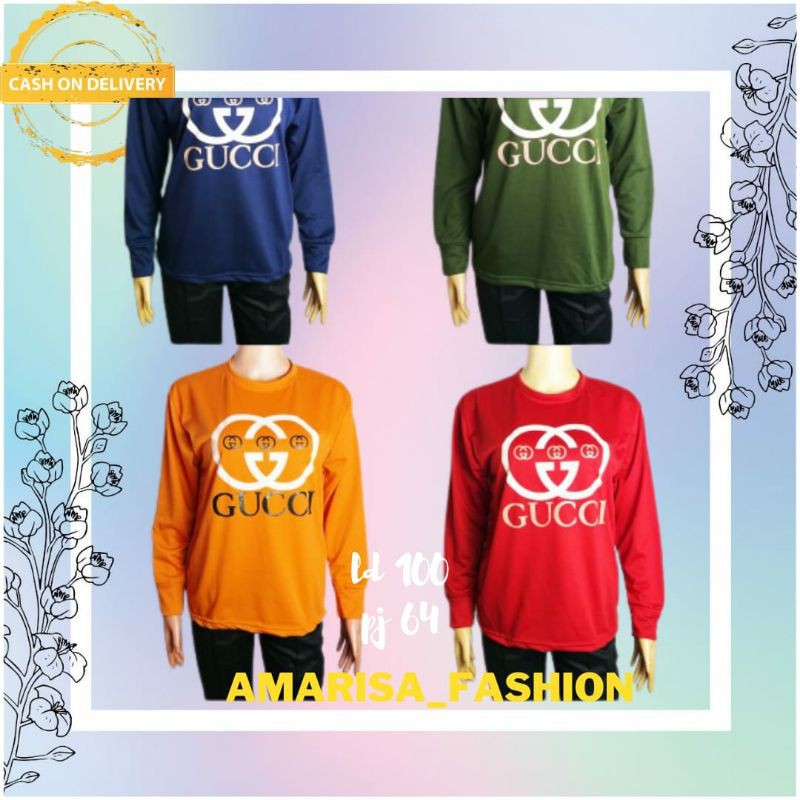KAOS LENGAN PANJANG WANITA GUCCI