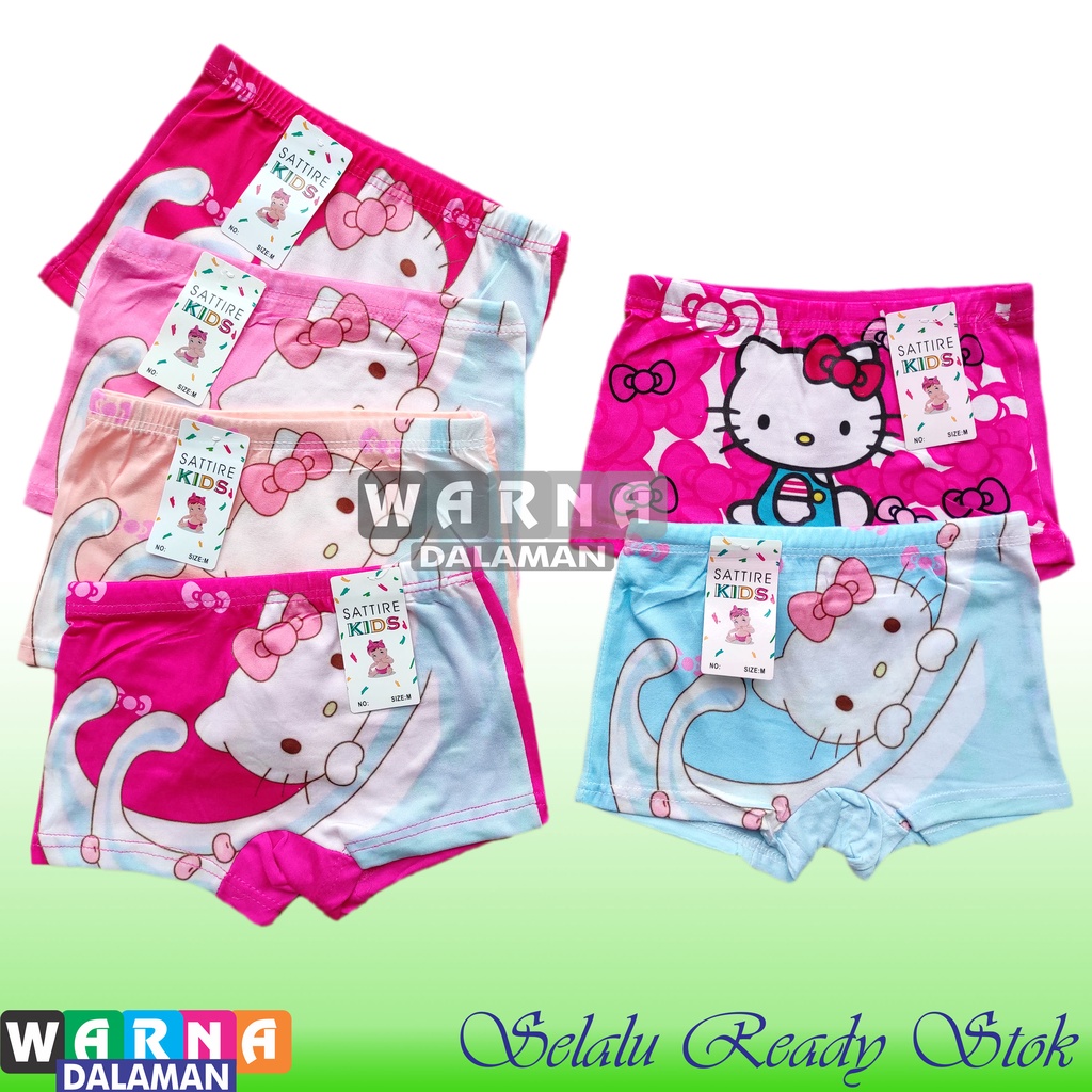 12 Pcs Celana Boxer Anak Perempuan Gambar Kartun Celana Dalam Boxer Karakter Bahan Super Lembut | WARNA DALAMAN