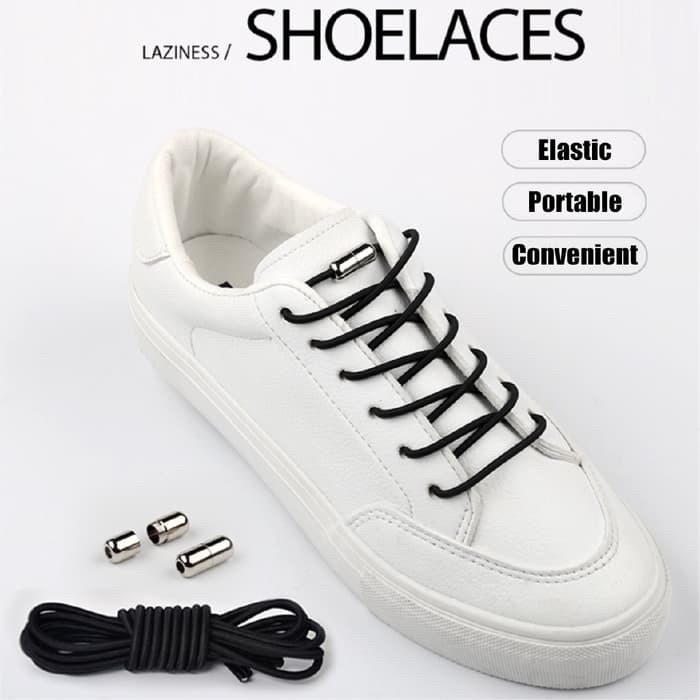 Tali Sepatu Elastis Karet Tali Sepatu Lazy Shoelace with Lock Capsule Tali Sepatu Sneakers Lock Capsule