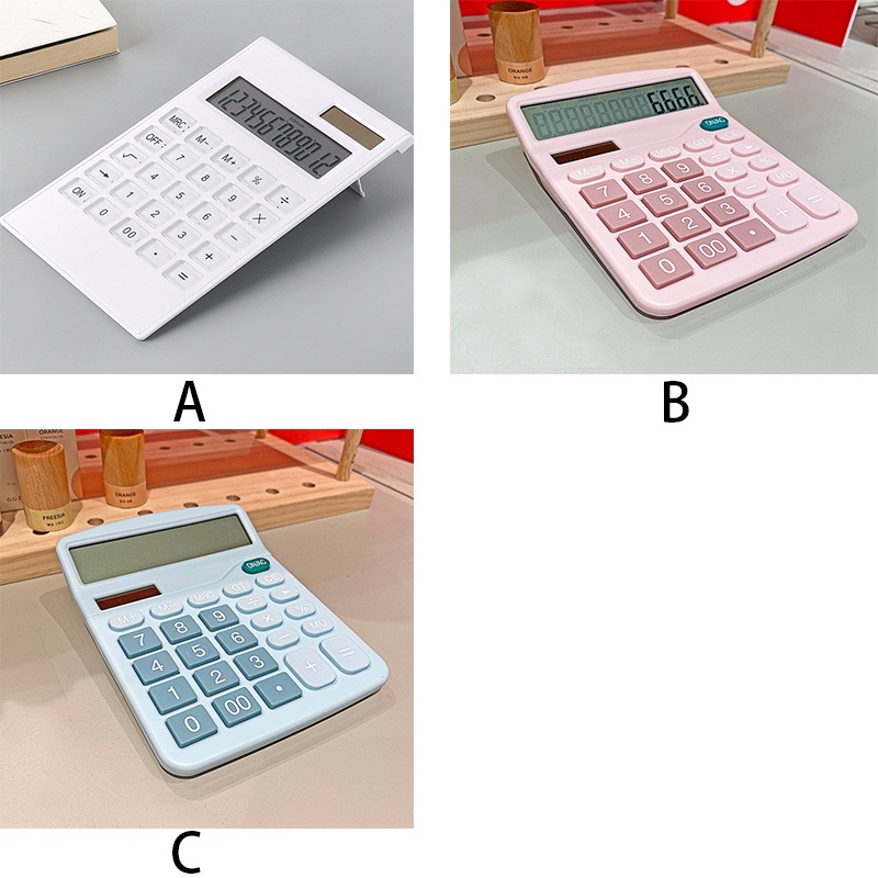 Kalkulator Elektronik Portable Tenaga Surya Power Calculator Warna Morandi Untuk Sekolah / Kantor