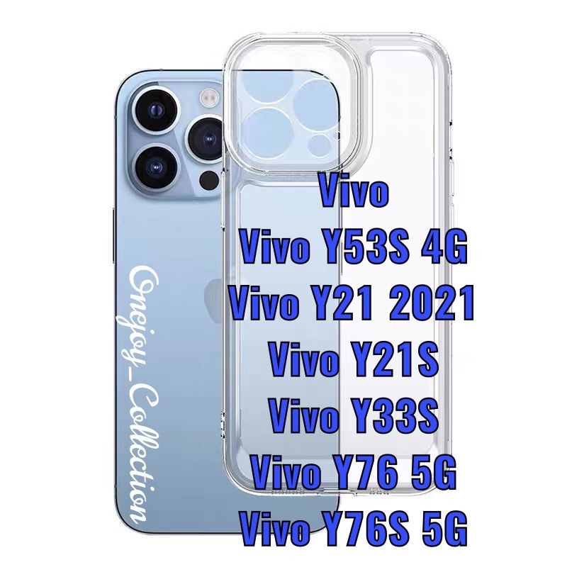 SPACE CASE SOFT TPU CLEAR CASE VIVO Y53S 4G Y21 2021 Y21S Y33S Y76 5G Y76S 5G FULL PROTECTOR CAMERA SOFT CASE 1.6MM BENING