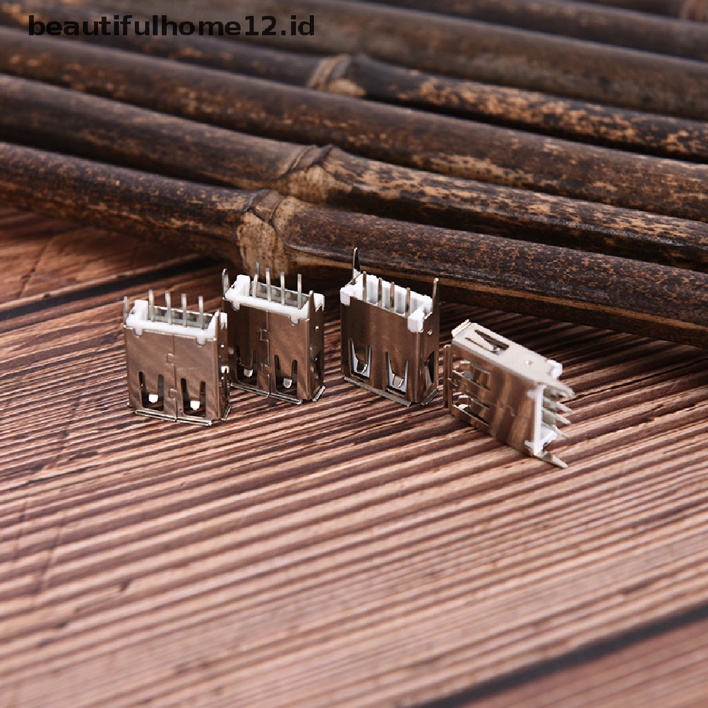 【beautifulhome12.id】 USB Female Socket Type A 4Pin 180 Degree Solder Connector .