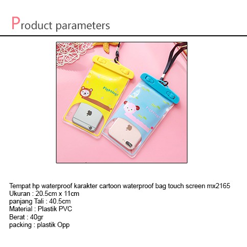 (COD) tempat hp waterproof karakter cartoon waterproof bag touch screen mx2165