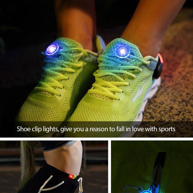 Safety Warning Light Outdoor Sports Night Running Walking Cycling LED Luminous Shoe Clip Lamp Bicycle Accessories