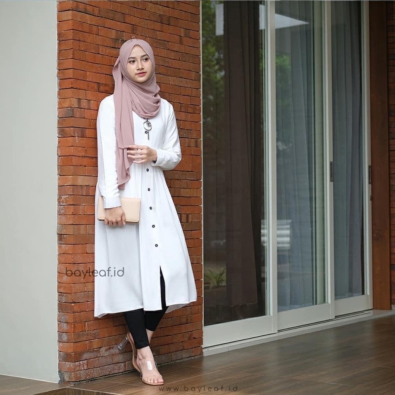 KEMEJA TUNIK WANITA POLOSAN BAHAN RAYON