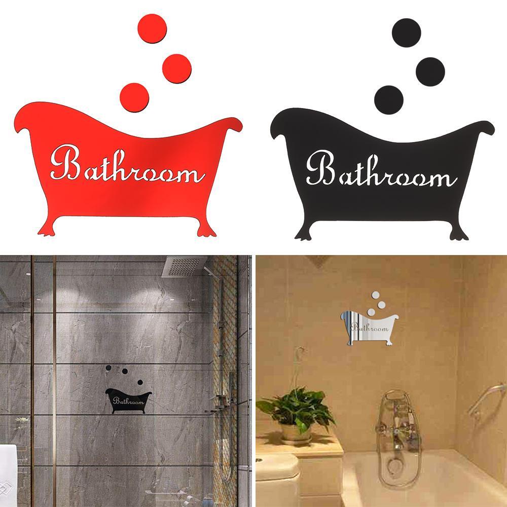 Populer Stiker Dinding 3D DIY Dekorasi Rumah Bathtub Pola Decals Pintu Kamar Mandi Plat