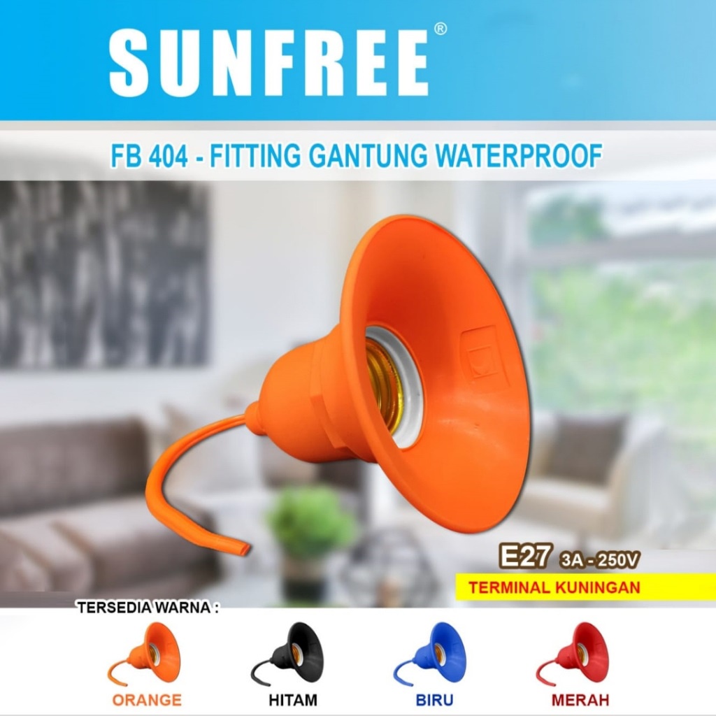 Fitting Gantung Waterproof E27 E 27 Fitting Outdoor Out Door Karet Anti Air Warna Warni Anti Air