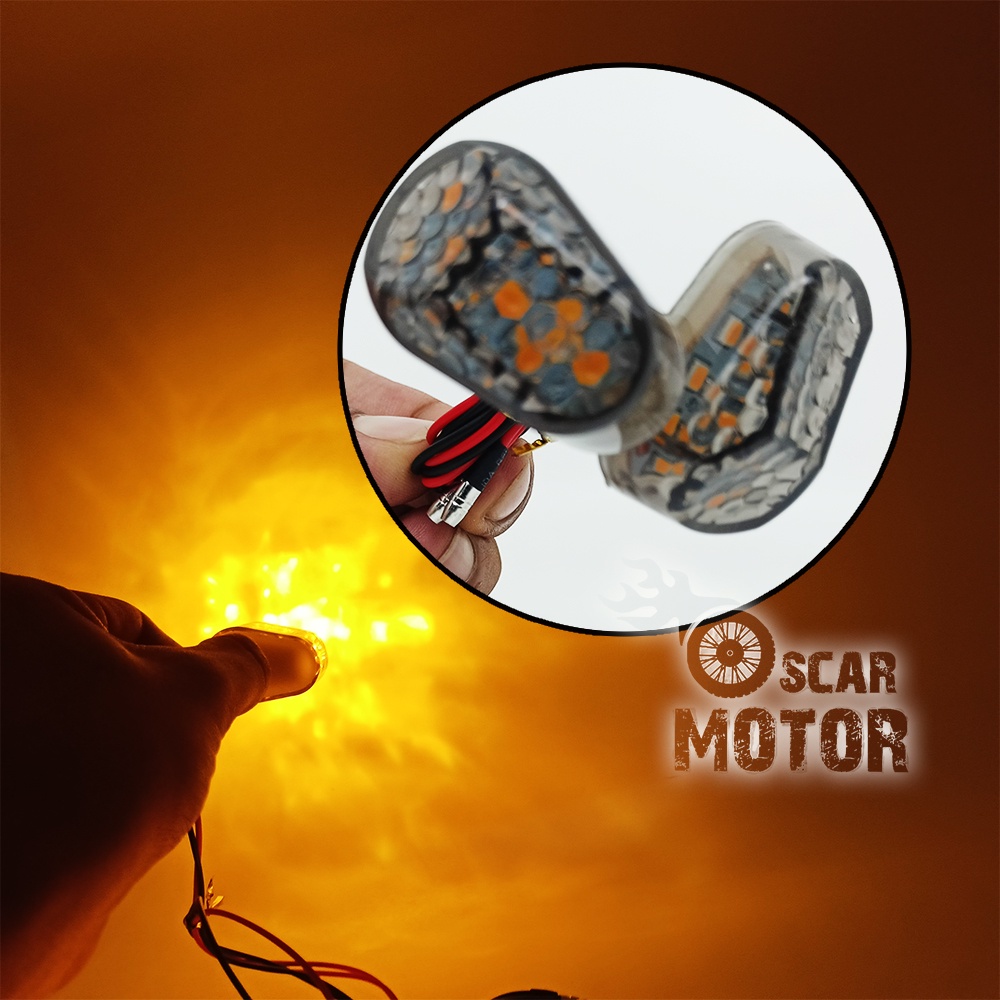 LAMPU SEN TEMPEL PAIRING MINI DIAM UNIVERSAL LED BELAKANG MOTOR NEWD90 motor