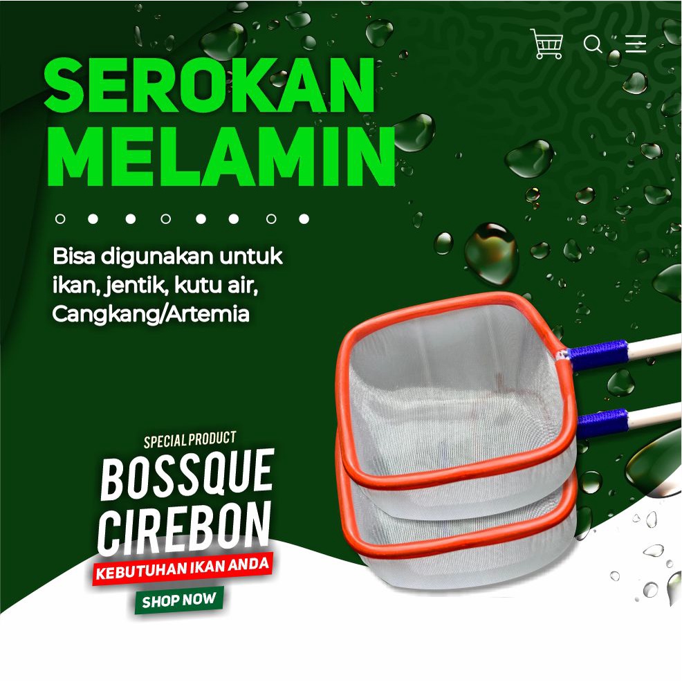 Serokan Ikan Cupang Melamin Kotak 6cm Seser Saringan Sauk Ikan Hias Jentik Kutu Air