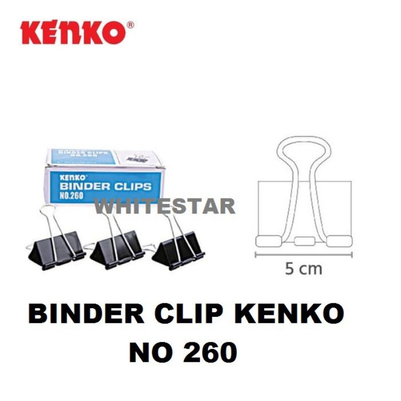 

Binder Clip Kenko No 260 (51 mm) / Paper Clips / Klip Kertas