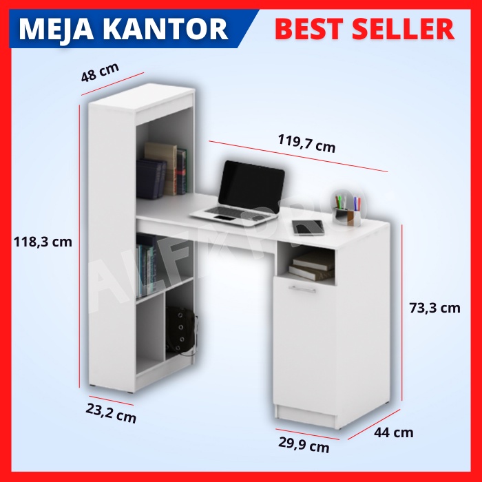 MEJA KANTOR  / MEJA BELAJAR TULIS KANTOR / RAK BUKU / MEJA KERJA