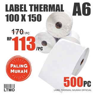 

Label Barcode MURAH 100 x 150 A6 kertas stiker thermal kertas AWB isi 500 pcs baru