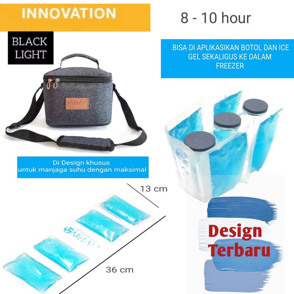 (LT31)  COOLER BAG ASI + BLUE GEL LINE + 3 BOTOL ASI / COOLERBAG  ASI /  TAS ASI / TAS BABY  TAS PERLENGKAPAN ASI ASIP  ( L 31)