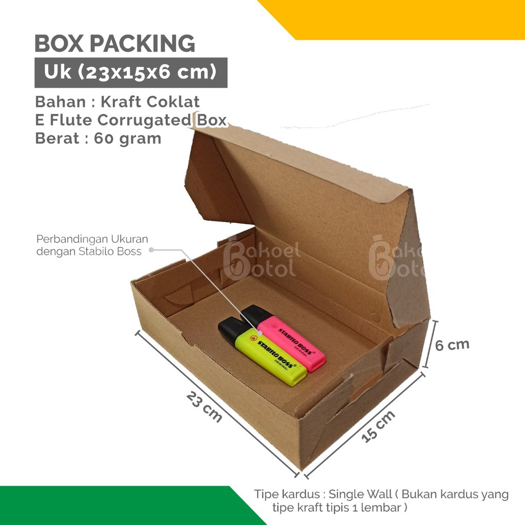 

BOX PACKING TERMURAH UKURAN 23x15x6 / BOX PACKING COKLAT
