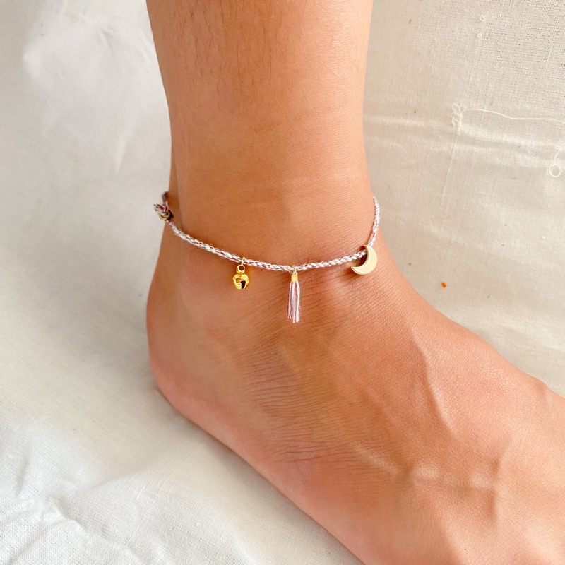 gelang kaki bellmoon anklet loliastuff (gelang kaki/ gelang etnik/ gelang bell)