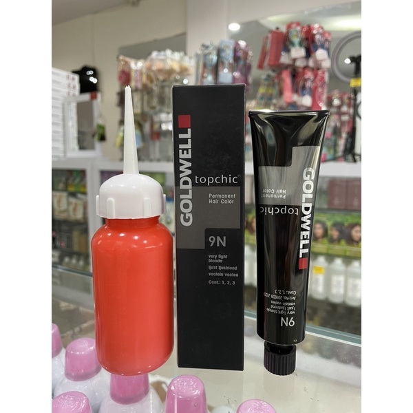 Goldwell Topchic Hair Color 60ml &amp; Oxydant 120ml Kode 9N