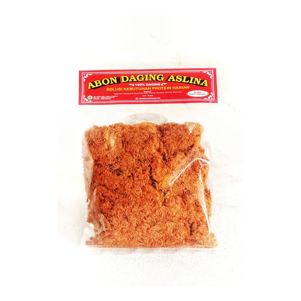 

Abon Daging Ayam Aslina 100g Halal Premium Super Enak Non MSG Tanpa Pengawet Kemasan Tarasparan Murah Homemade Bandung