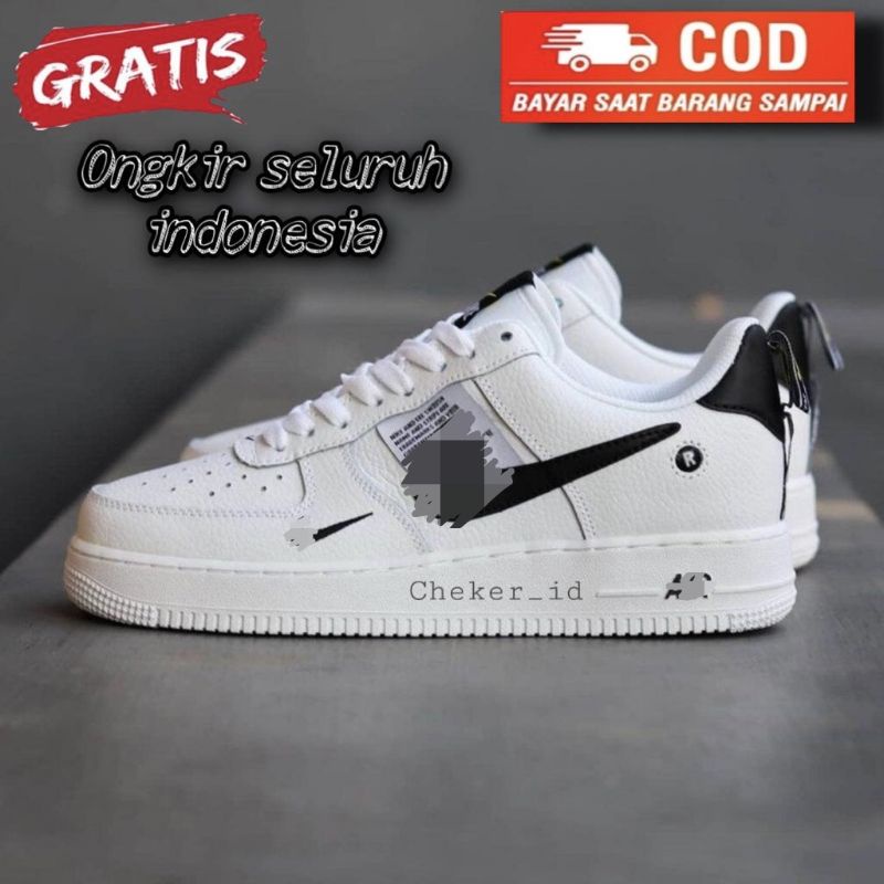 SEPATU SNEAKERS A1R FORC3 1 ONE UTILITY LV8 SEPATU SNEAKERS FULL WHITE PUTIH POLOS WHITE BLACK PUTIH HITAM SEPATU WANITA SEPATU PRIA