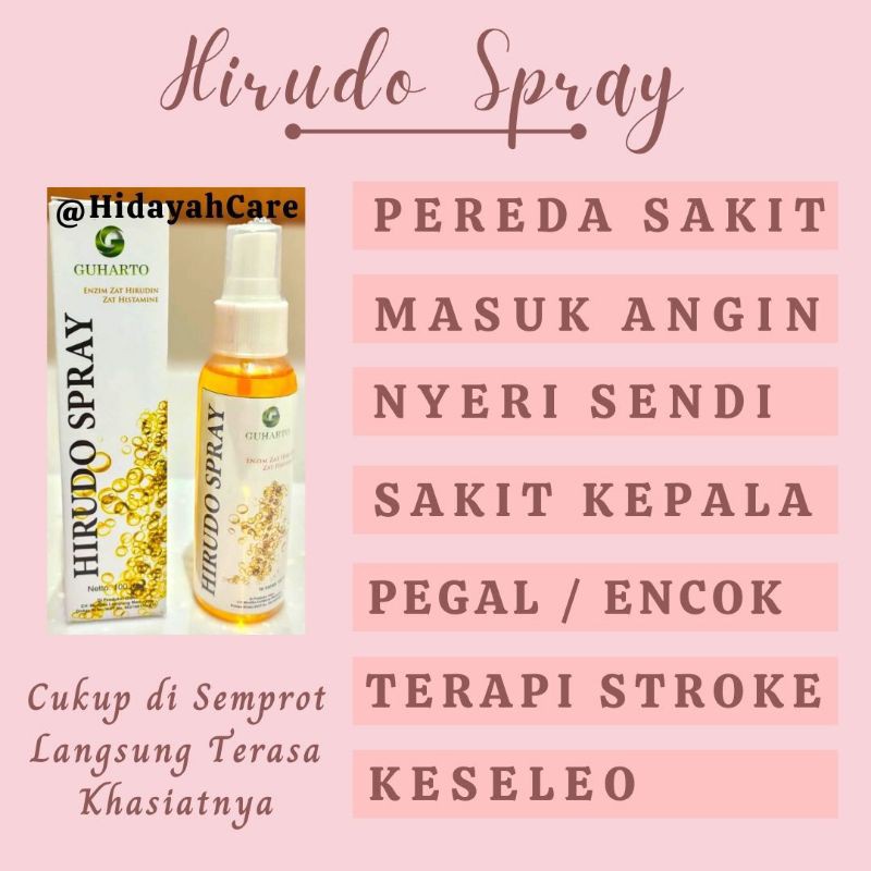 HIRUDO SPRAY - OBAT TERAPI STROKE, PEGAL LINU & KESELEO (100% ORIGINAL GUHARTO)