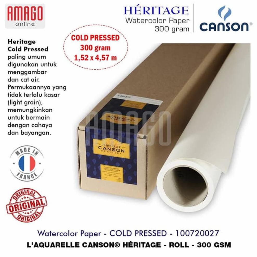 

CANSON HERITAGE - COLD PRESSED 300G - ROLL - 1 52 X 4 57 m - 100720027