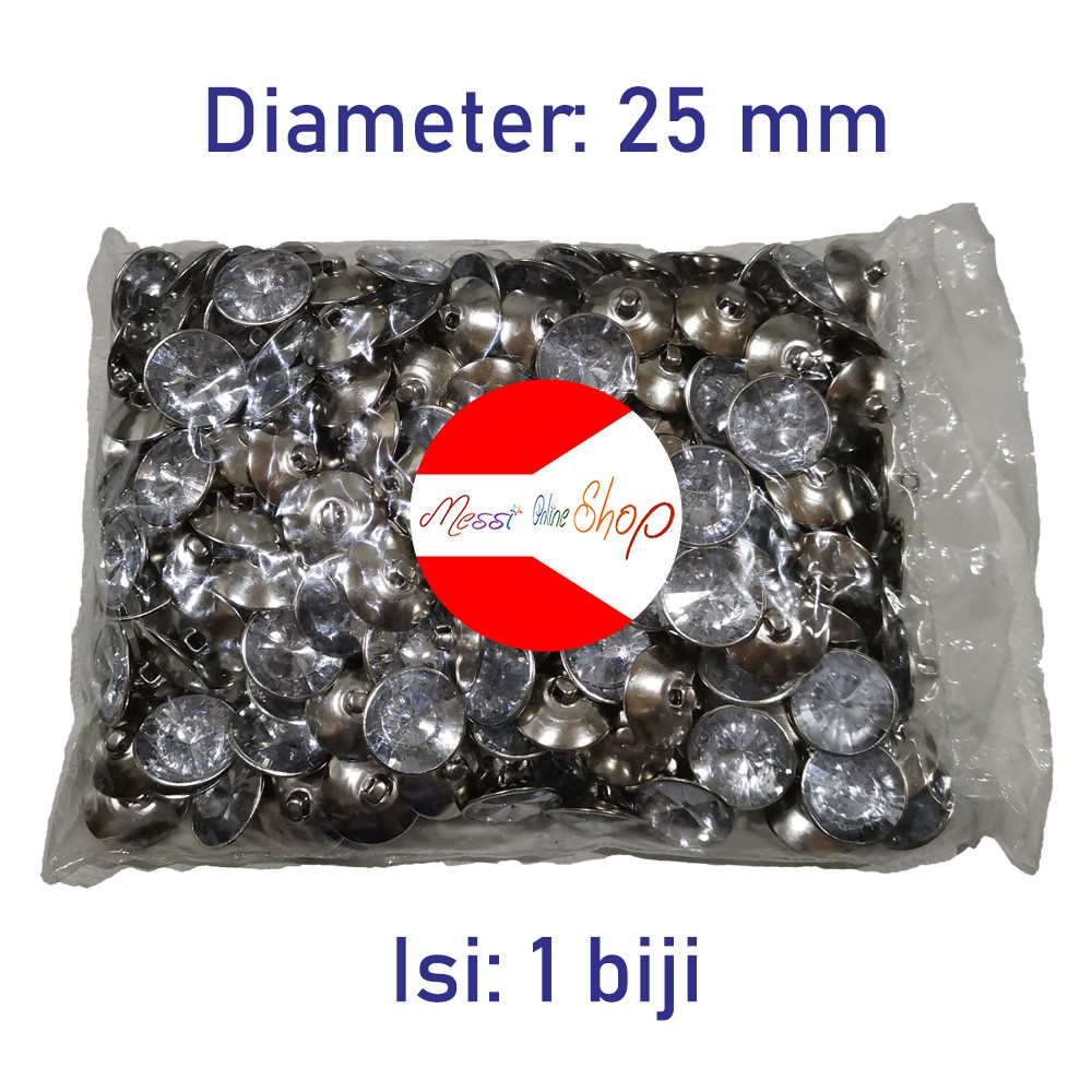 Kancing Kursi Sofa Kristal Diameter 25 mm Isi 1 biji Aksesoris Jok Divan Berlian Intan Permata