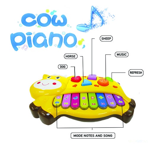 Sekawanmart Mainan Anak Piano Sapi / Piano Musik Binatang / Piano Farm ( SKW.9923 )