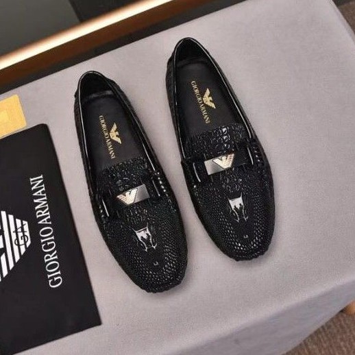 sepatu loafer pria sepatu slip on shoes men type lv A08 sepatu tanpa tali mirror