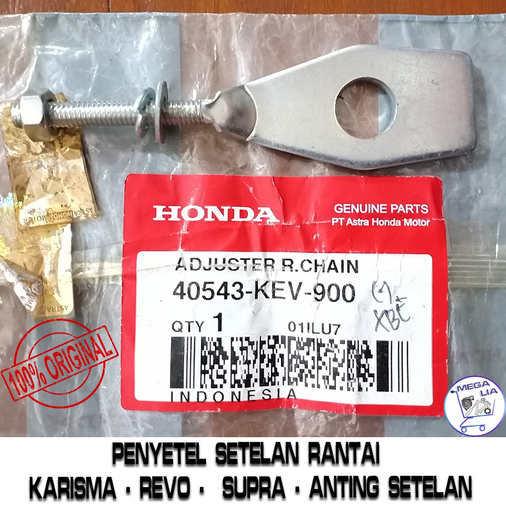 Penyetel Setelan Rantai Karisma - Revo -  Supra - Anting Setelan Kanan 100% ORI HONDA. 40543-KEV-900